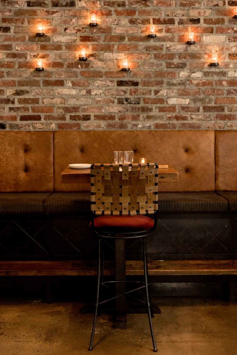 brick wall with candles